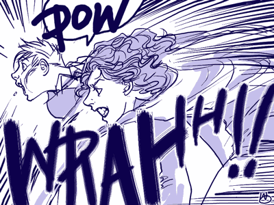 Hermione punching Draco